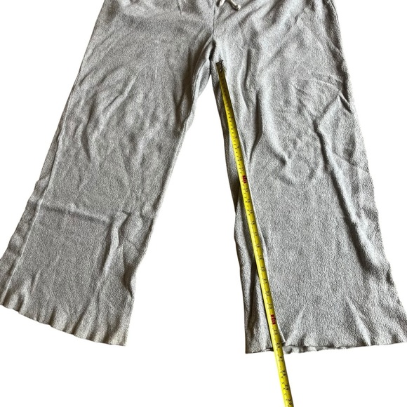 Aerie Cozy Fleece Wide Leg Lounge Pants Gray Drawstring Waist Women’s XL - Picture 4 of 9
